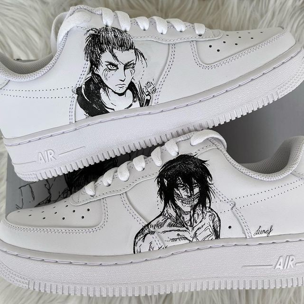 کفش اسپرت نایک ایرفورس کاستوم کتونی Attack on Titan کتونی انیمه اتک ان تایتان nike air force