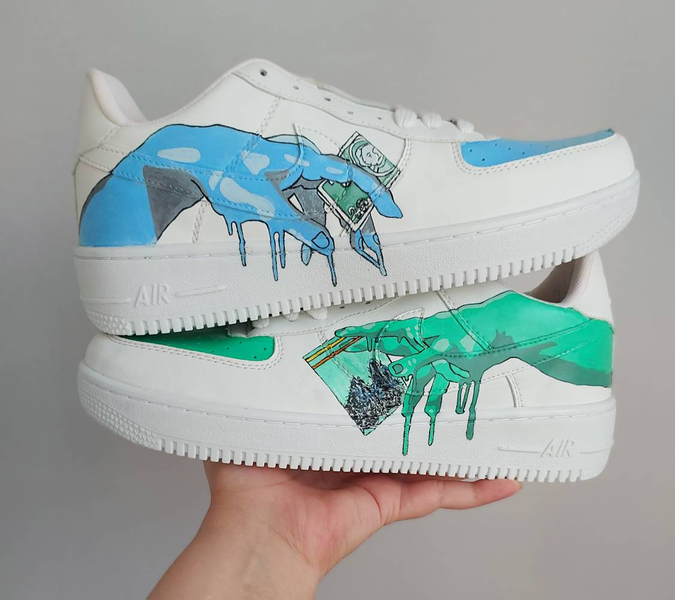 کفش اسپرت کاستوم کتونی با طرح Michelangelo نایک nike ایرفورس air force