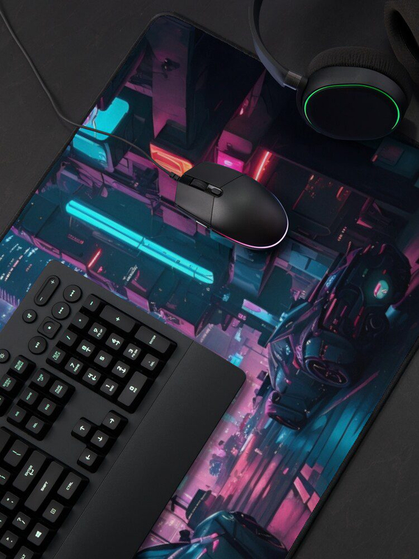 دسک پد و پد موس و دسک پد  با طرح  سایبرپانک cyberpunk