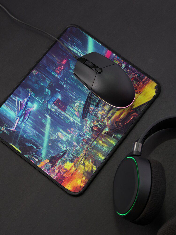 دسک پد و پد موس و دسک پد  با طرح  سایبرپانک cyberpunk
