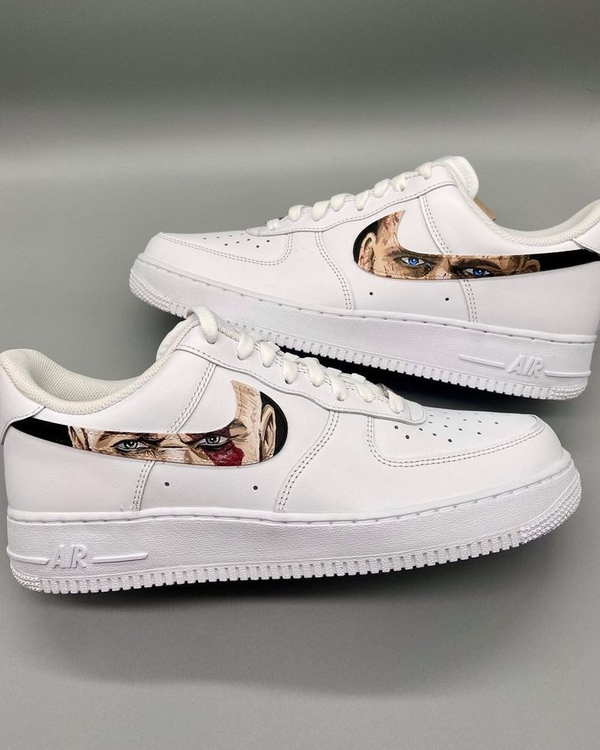 کفش اسپرت کاستوم کتونی با طرح God of War نایک nike ایرفورس air force