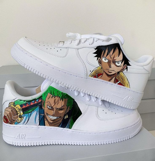 کفش اسپرت کاستوم کتونی با طرح one piece نایک nike ایرفورس air force