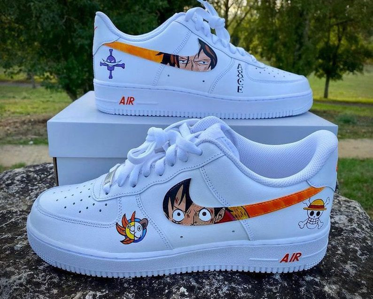 کفش اسپرت کاستوم کتونی با طرح one piece نایک nike ایرفورس air force