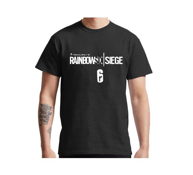 تیشرت Rainbow Six طرح لوگوی سفید رینبو سیکس