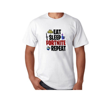 تیشرت فورتنایت طرح Eat Sleep Fortnite Repeat