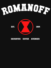تی شرت کلاسیک مارول | تی شرت Marvel طرح Romanoff Est. 1984 Widow Tribute