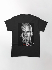 تیشرت ورزشی رئال مادرید | تیشرت Real Madrid CF طرح Black and white Zinedine Zidane quote poster