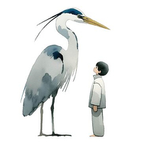 تیشرت انیمه The Boy and the Heron پسرک و مرغ ماهی‌خوار The Boy and the Heron Watercolour