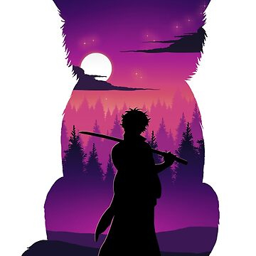 تیشرت انیمه Gintama گینتاما Gintoki Silhouette