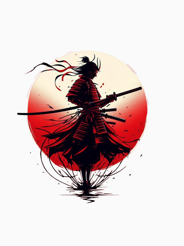 تیشرت لانگ  انیمه AFRO SAMURAI افرو سامورایی Afro Samurai Under The Sun Red
