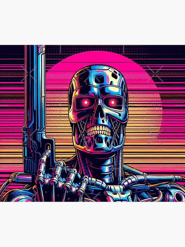 پد موس و دسک پد طرح terminator ترمیناتور Synthwave Terminator: Vector Graphic