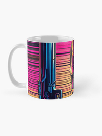 ماگ انیمیشن terminator | ماگ نابودگر طرح  Synthwave Terminator: Vector Graphic