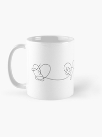 ماگ گروه BTS | ماگ بی تی اس طرح Love Yourself BTS Heart Tattoo