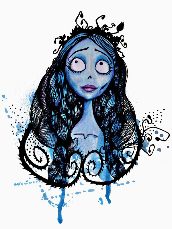 تیشرت corpse bride طرح Watercolor Corpse Bride