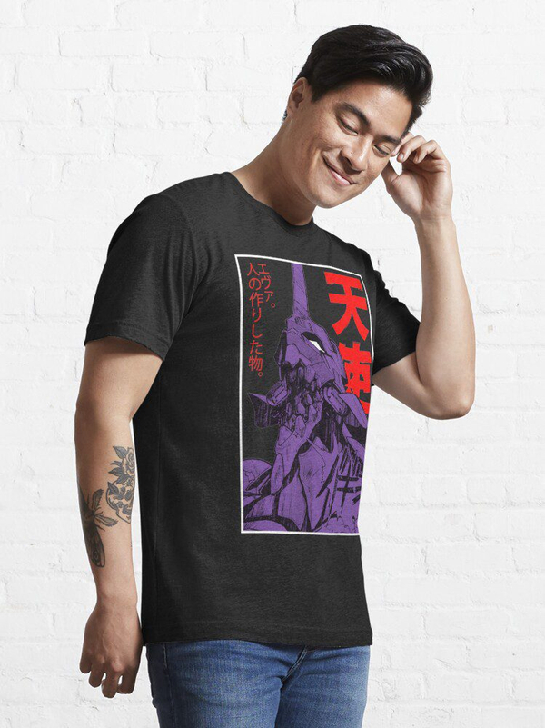تی شرت طرح نئون جنسیس | Evangelion robot kanji Essential Essential T-Shirt