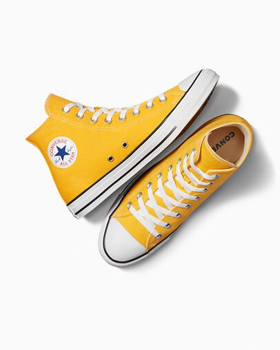 کفش ال استار اصل ساق بلند مدل کلاسیک رنگ زرد all star chuvk yellow