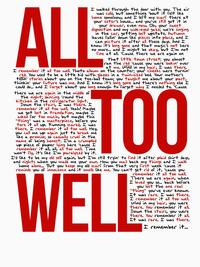 تی شرت کلاسیک تیلور سوئیفت | All Too Well (all lyrics) in White تک سایز