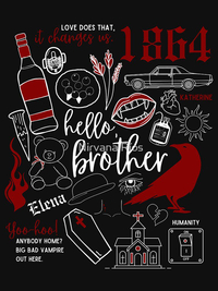 تی شرت کلاسیک فایبر | Damon Salvatore Doodles