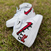 کفش ایرفورس ساق بلند کاستوم | GTR Red Shadow Drip