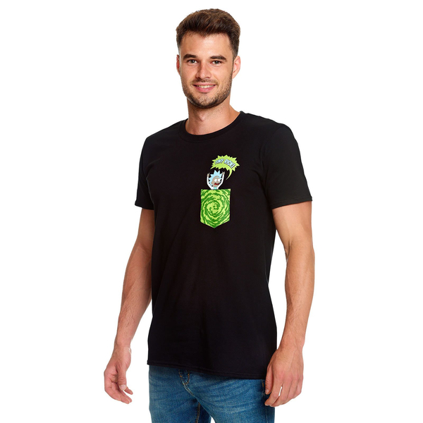 تی شرت طرح ریک و مورتی | Tiny Pocket Rick T-Shirt black
