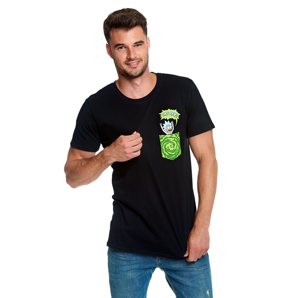 تی شرت طرح ریک و مورتی | Tiny Pocket Rick T-Shirt black