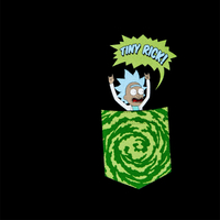 تی شرت طرح ریک و مورتی | Tiny Pocket Rick T-Shirt black