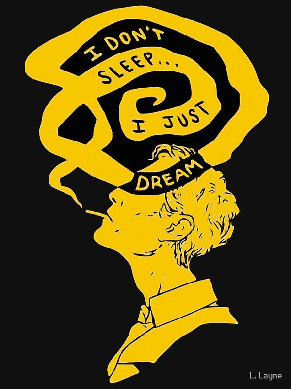 تی شرت کلاسیک طرح کارآگاه حقیقی | Rustin Cohle Quote - I don t sleep i only dream