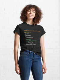 تی شرت کلاسیک ورلد اف وارکرافت | WoW Funny T-shirt Item stats description Black shirt meme
