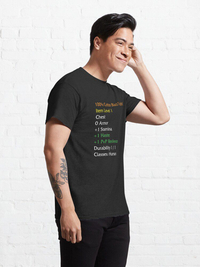 تی شرت کلاسیک ورلد اف وارکرافت | WoW Funny T-shirt Item stats description Black shirt meme