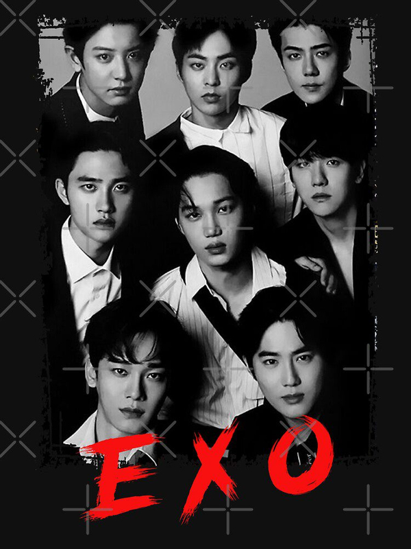 تیشرت توایس | EXO Kpop Group Members black and white
