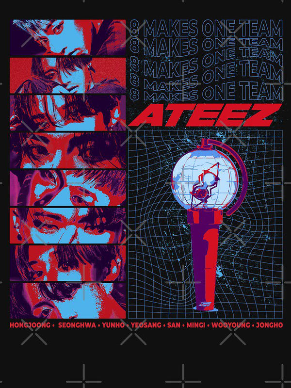 تی شرت آتیز | Ateez OT8 Retro Streetwear