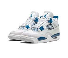 کتونی جردن ۴ سفید و آبی رترو اصل | ساقدار Nike air jordan 4