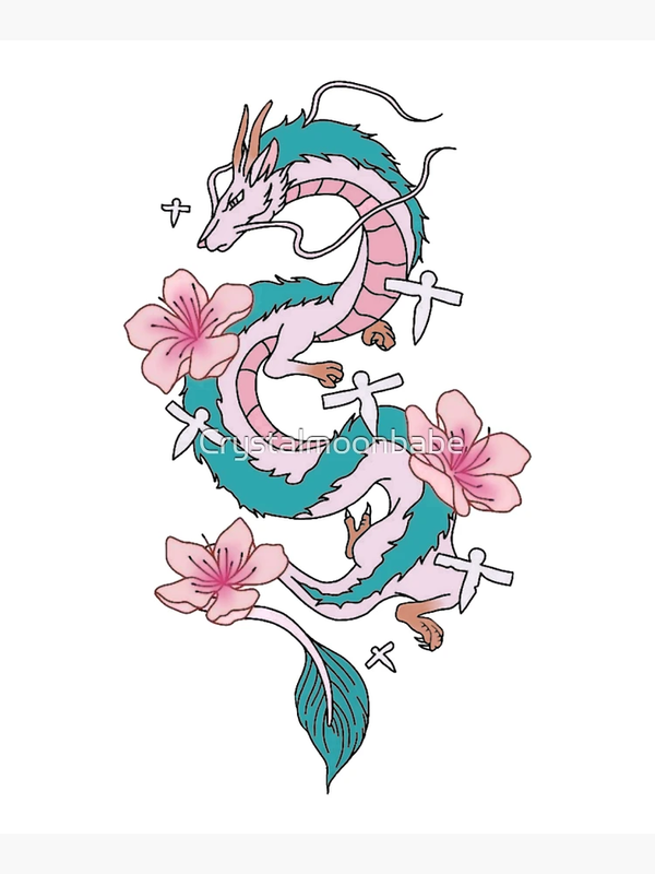 توت بگ طرح Chihiro Spirited Away - Haku Dragon With Paper Birds