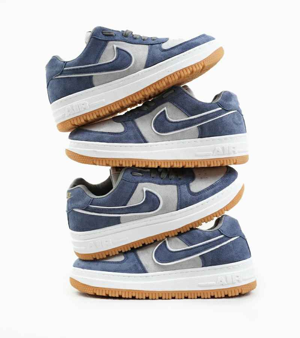 کفش کتانی ایر فورس مردانه و زنانه طوسی آبی NIKE AIR FORCE