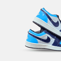 کفش جردن آبی سفید ورنی  Air Jordan 1 Retro