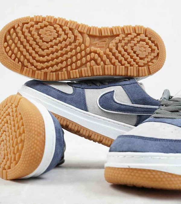 کفش کتانی ایر فورس مردانه و زنانه طوسی آبی NIKE AIR FORCE