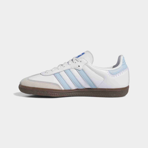کفش اسپرت کتانی سامبا زنانه و مردانه سفید آبی samba adidas