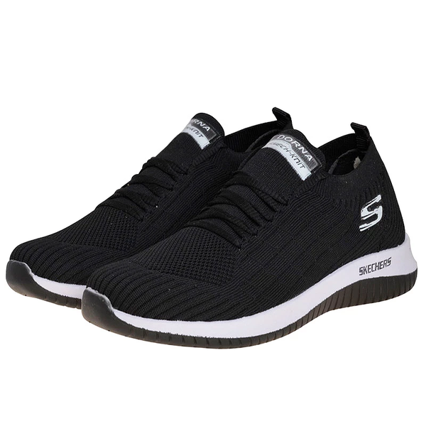 کفش پیاده روی مشکی اسکچرز بافت skechers