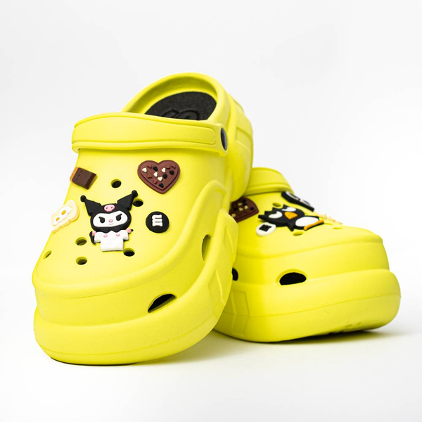 دمپایی کراکس مدل کلاسیک زرد شبرنگ 2