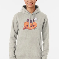 هودی هالوین طرح هودی هالوین طرح  Pumpkin Kitty - Original Gray کد 261512