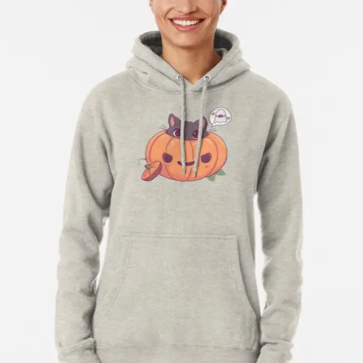 هودی هالوین طرح هودی هالوین طرح  Pumpkin Kitty - Original Gray کد 261512