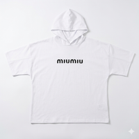 تیشرت باکسی کلاه دار مدل miu miu فری سایز 8