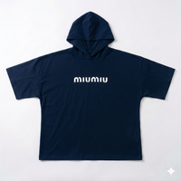 تیشرت باکسی کلاه دار مدل miu miu فری سایز 2
