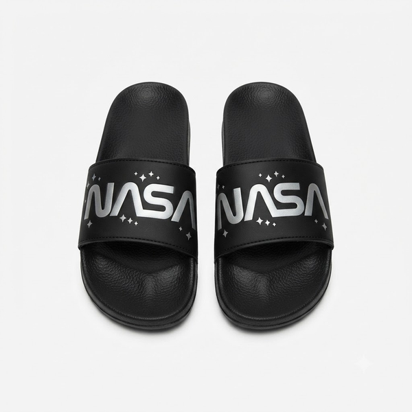 خرید صندل دمپایی طرح NASA مشکی 