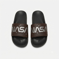 خرید صندل دمپایی طرح NASA قهوه ای 
