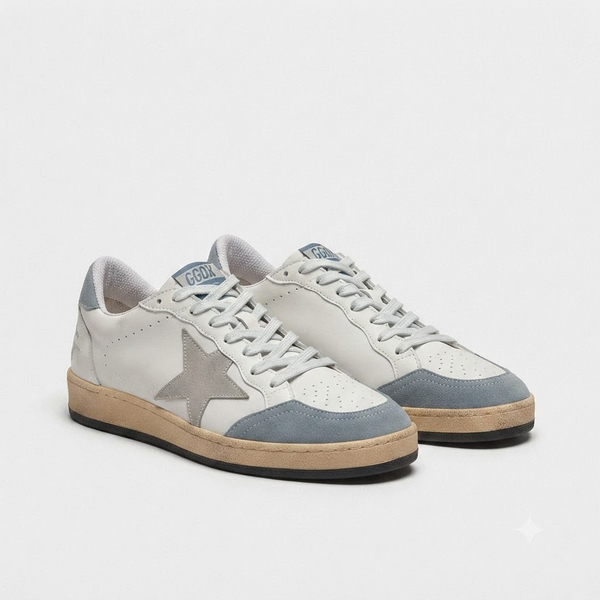 خرید کفش کتونی ونس مدل Golden Goose سفید طوسی آبی 