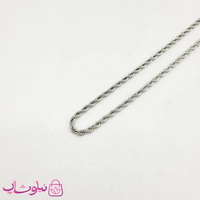 خرید  زنجیر طنابی زنانه سیلور استیل نازک 45 سانت 