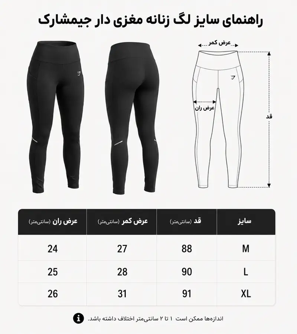 لگ ورزشی زنانه کمر گنی جیمشارک