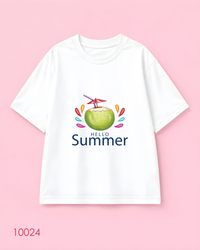 خرید  تیشرت اورسایز طرح “Hello Summer” 