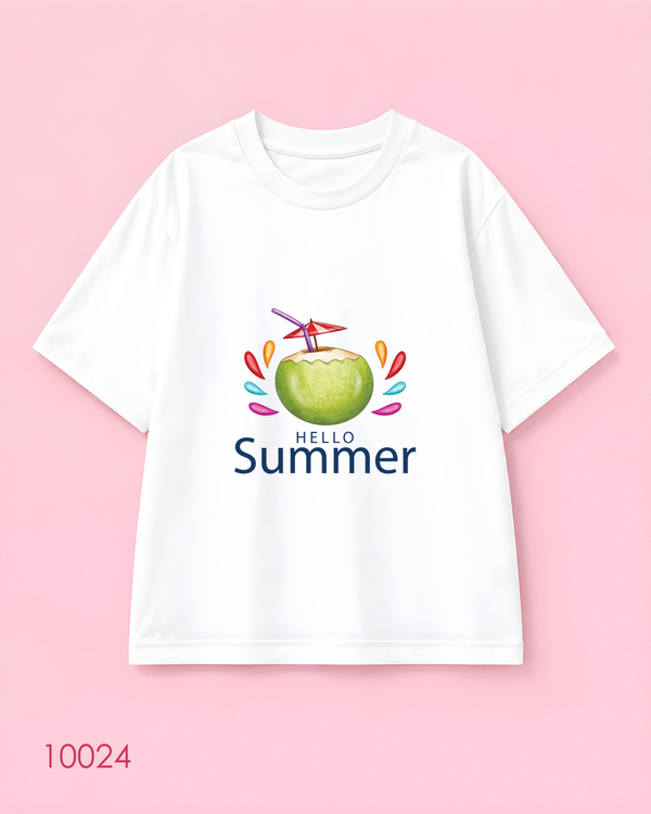 خرید  تیشرت اورسایز طرح “Hello Summer” 